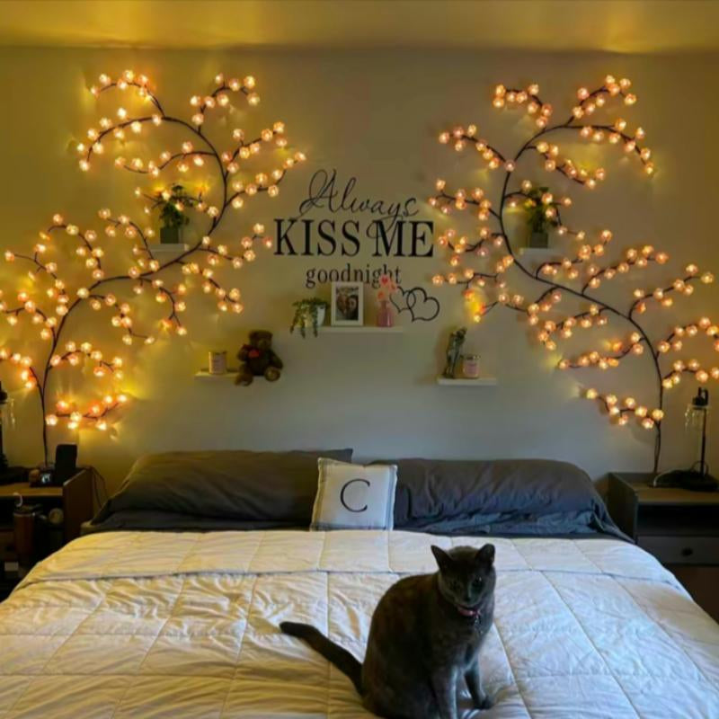 Cherry Blossom Tree Vine String Light, USB Powered LED String Light, Decorative Light for Bedroom, Living Room, Wall, Party, Wedding
