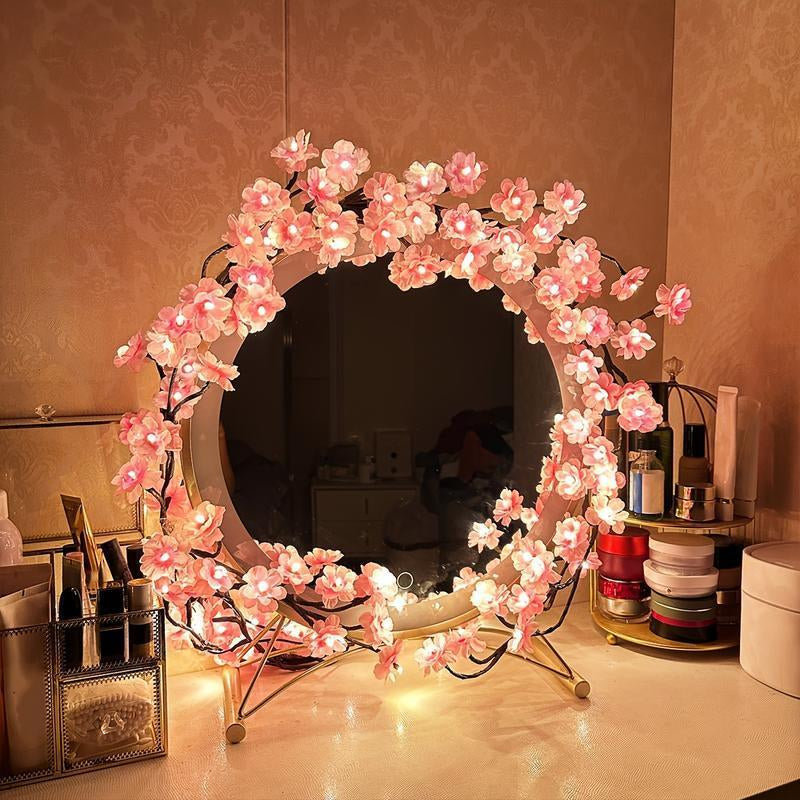 Cherry Blossom Tree Vine String Light, USB Powered LED String Light, Decorative Light for Bedroom, Living Room, Wall, Party, Wedding