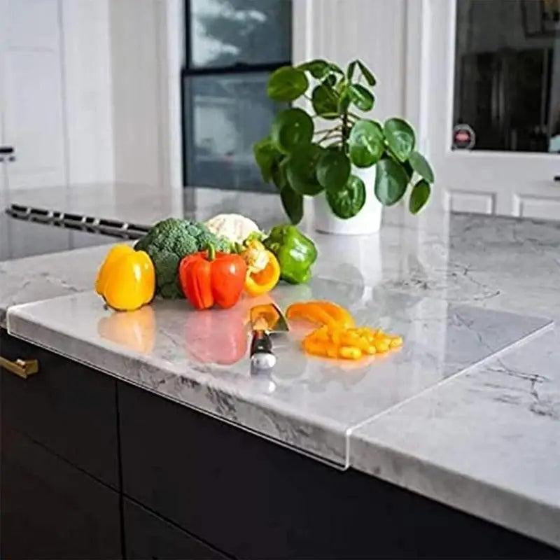 Acrylic Cutting Boards for Kitchen Counter - Non-Slip &Amp; Clear Chopping Blocks with Lip Knives Rectangle