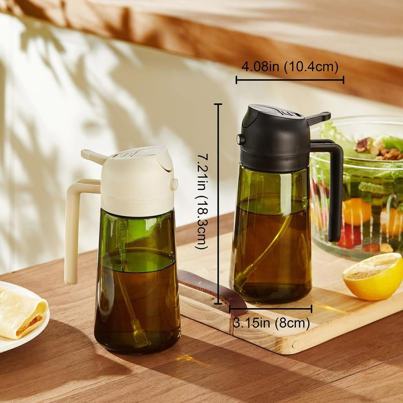 16Oz/470Ml Olive Oil Dispenser Bottle for Kitchen Gadgets and Air Fryer Accessories - Olive Oil Sprayer for Cooking W(Light Blockage) - Black Utensils