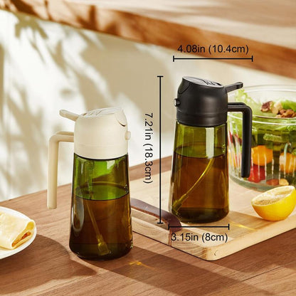 16Oz/470Ml Olive Oil Dispenser Bottle for Kitchen Gadgets and Air Fryer Accessories - Olive Oil Sprayer for Cooking W(Light Blockage) - Black Utensils