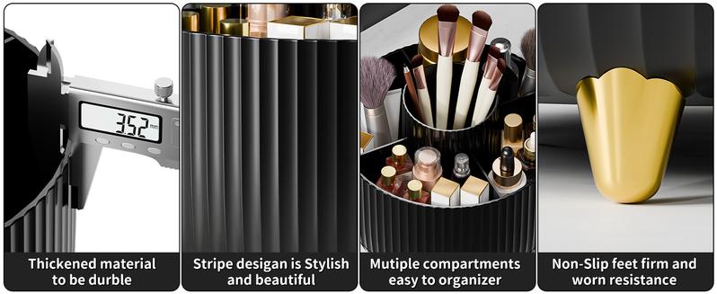 Rotating Makeup Brush Holder Organizer, 5 Slot Make up Brushes Container for Cosmetics, Nail Polish, Art Supply, Bathroom Vanity Desktop 360° Organizer