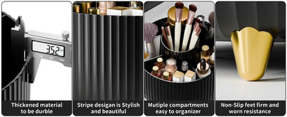 Rotating Makeup Brush Holder Organizer, 5 Slot Make up Brushes Container for Cosmetics, Nail Polish, Art Supply, Bathroom Vanity Desktop 360° Organizer