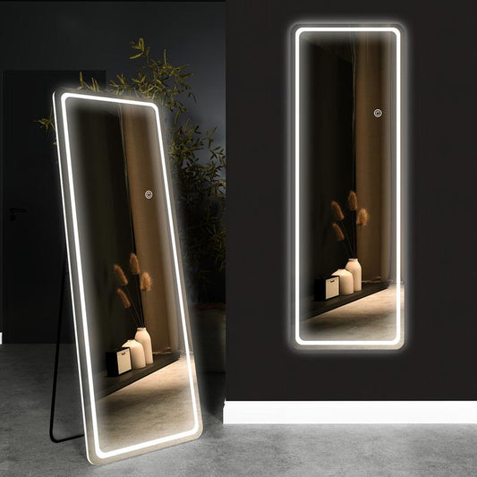 GOGOFREE Full-Length Mirror with LED Lights – 3 Adjustable Color Modes for Style & Functionality