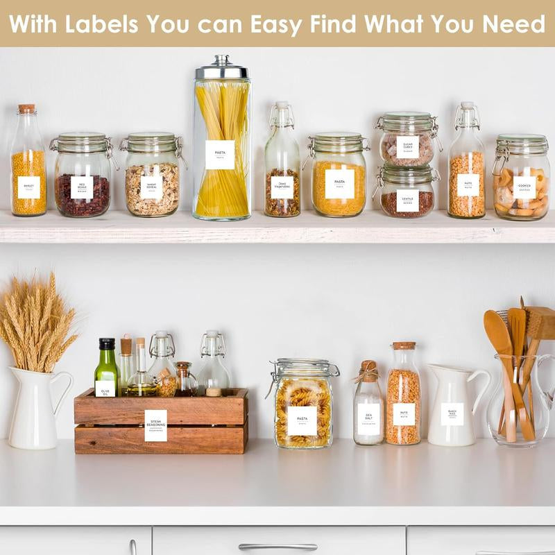 434 Count Kitchen Pantry Labels for Containers with DIY Blank Labels,3 Sizes Preprinted Minimalist Pantry Kitchen Labels, Pantry Kitchen Organization Labels for Jar, Bottles,Boxes