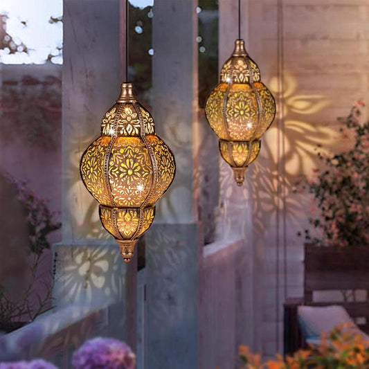 Hanging Solar Lantern Outdoor Decoration, Moroccan Solar Lights for Outdoor Garden Decoration, Waterproof Solar Lantern Garden Gift for Mom, Lady, Patio, Yard Decoration (Holiday Gift)