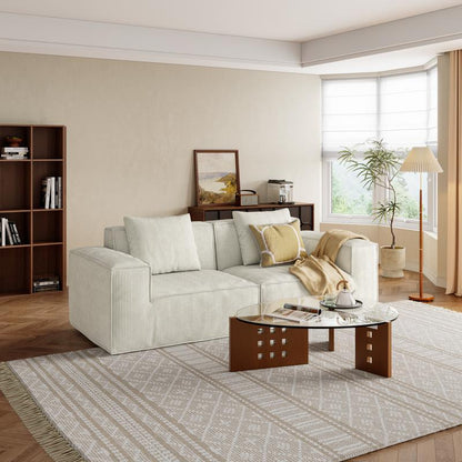 【Multi-Parcel Delivery】Dipu-Home. 118-Inch Modular Sofa Can Be Converted into an Oversized Sofa Bed - Free Conversion Sofa Set Flexible Configuration, Soft Corduroy Cloud Velvet Fabric, High-Density Rebound Sponge, No Assembly Required, 4-Seater