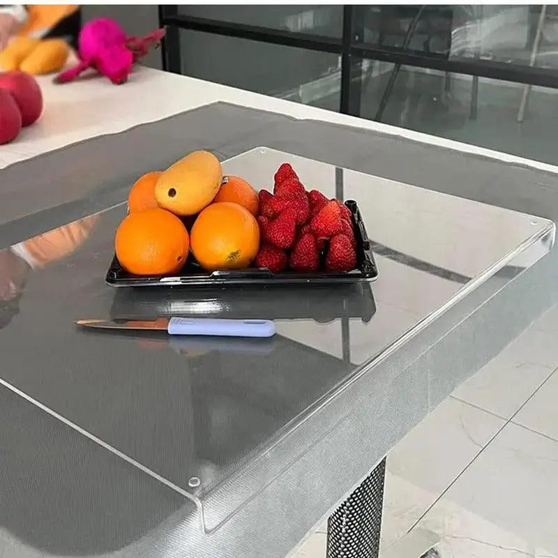 Acrylic Cutting Boards for Kitchen Counter - Non-Slip &Amp; Clear Chopping Blocks with Lip Knives Rectangle