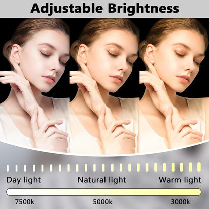 Vanity Lighted Mirror, Hollywood Makeup Mirror with Lights,Large Vanity Mirror with Lights,17 Dimmable LED Bulbs, Touch Control,Mirror with USB Outlet, White(L23.6''Xh20'')