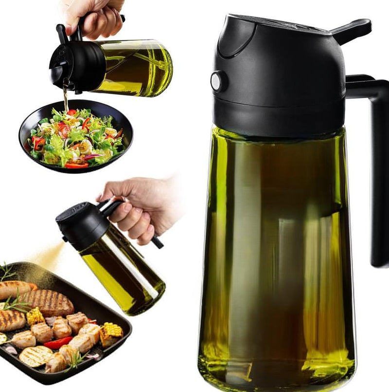 16Oz/470Ml Olive Oil Dispenser Bottle for Kitchen Gadgets and Air Fryer Accessories - Olive Oil Sprayer for Cooking W(Light Blockage) - Black Utensils