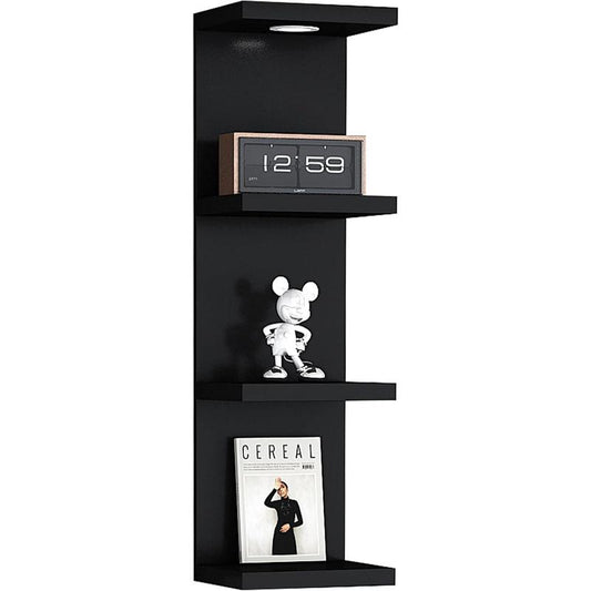 Versatile 7 Tier Wall Shelf Unit,White Lack Wall Shelf,Display Floating Shelf with LED Remote Control Light