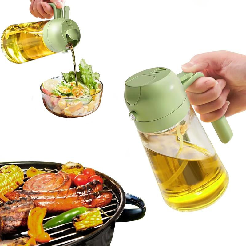 16Oz/470Ml Olive Oil Dispenser Bottle for Kitchen Gadgets and Air Fryer Accessories - Olive Oil Sprayer for Cooking W(Light Blockage) - Black Utensils