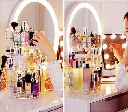 360 Rotating Makeup Organizer, Large Capacity Cosmetics Organizer for Perfume Holder Organizer Countertop Racks Adjustable
