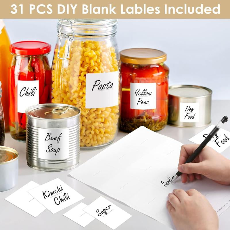 434 Count Kitchen Pantry Labels for Containers with DIY Blank Labels,3 Sizes Preprinted Minimalist Pantry Kitchen Labels, Pantry Kitchen Organization Labels for Jar, Bottles,Boxes