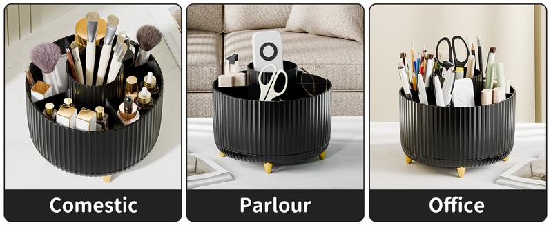 Rotating Makeup Brush Holder Organizer, 5 Slot Make up Brushes Container for Cosmetics, Nail Polish, Art Supply, Bathroom Vanity Desktop 360° Organizer