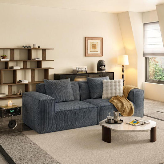 【Multi-Parcel Delivery】Dipu-Home. 118-Inch Modular Sofa Can Be Converted into an Oversized Sofa Bed - Free Conversion Sofa Set Flexible Configuration, Soft Corduroy Cloud Velvet Fabric, High-Density Rebound Sponge, No Assembly Required, 4-Seater