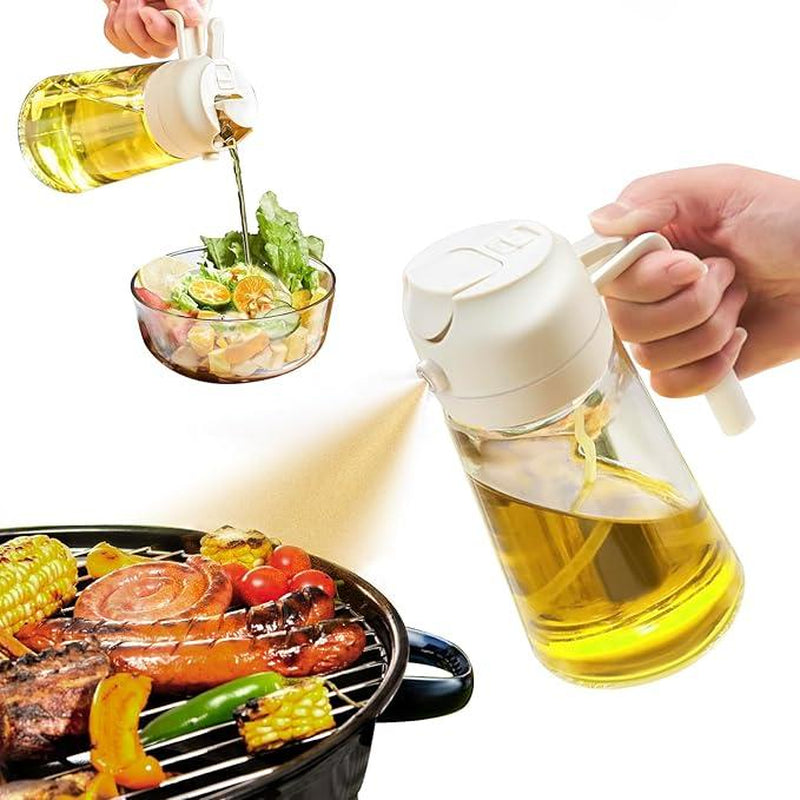 16Oz/470Ml Olive Oil Dispenser Bottle for Kitchen Gadgets and Air Fryer Accessories - Olive Oil Sprayer for Cooking W(Light Blockage) - Black Utensils